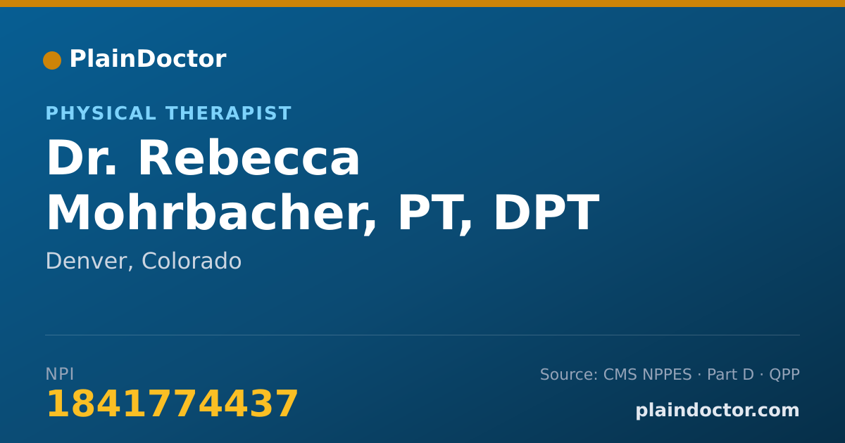 Shareable card for Rebecca Mohrbacher, PT, DPT - Physical Therapist, Denver, CO