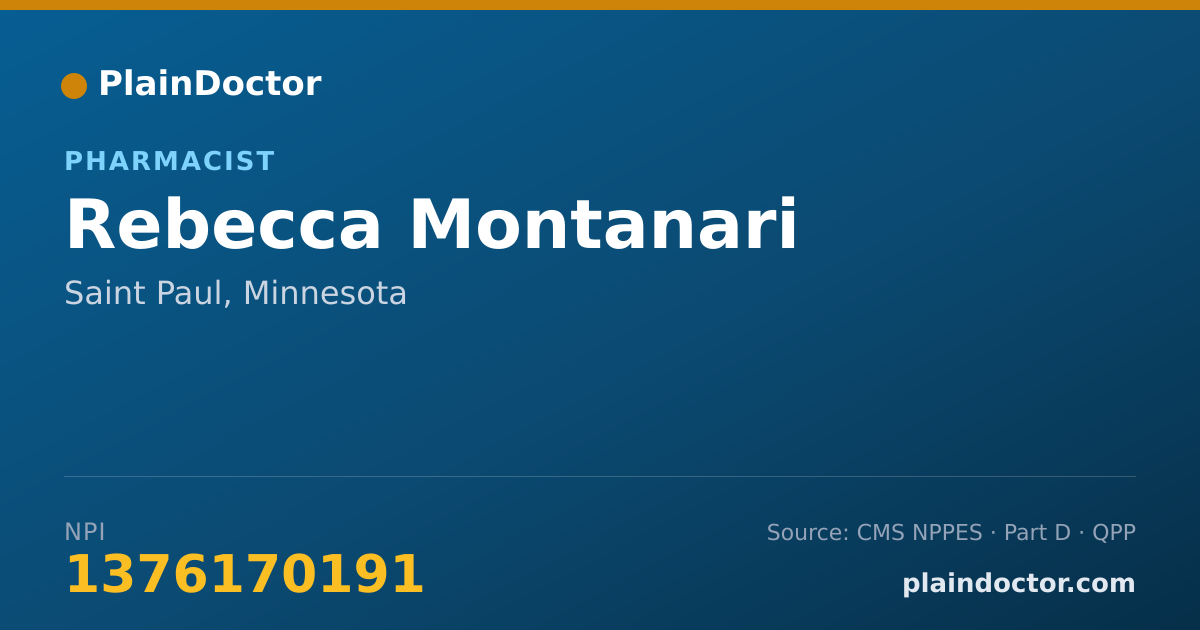 Shareable card for Rebecca Montanari - Pharmacist, Saint Paul, MN