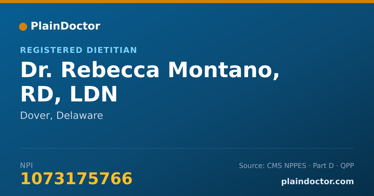 Shareable card for Rebecca Montano, RD, LDN - Registered Dietitian, Dover, DE