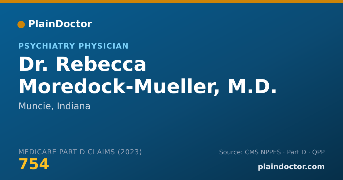 Shareable card for Rebecca Moredock-Mueller, M.D. - Psychiatry Physician, Muncie, IN