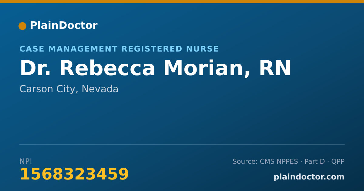 Shareable card for Rebecca Morian, RN - Case Management Registered Nurse, Carson City, NV