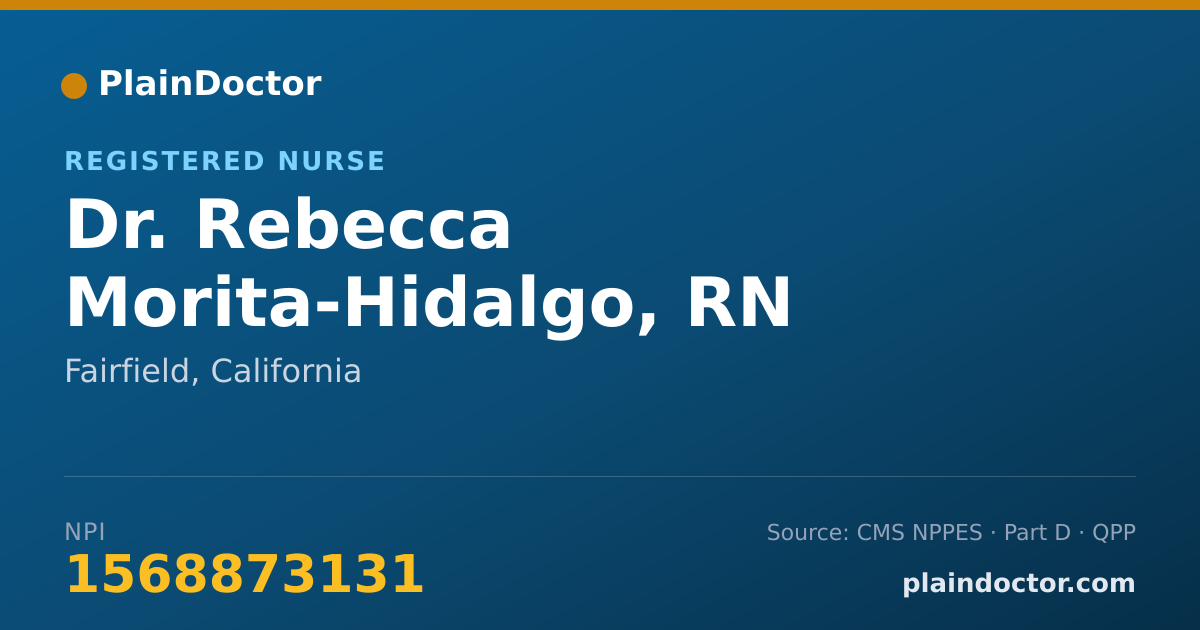 Shareable card for Rebecca Morita-Hidalgo, RN - Registered Nurse, Fairfield, CA