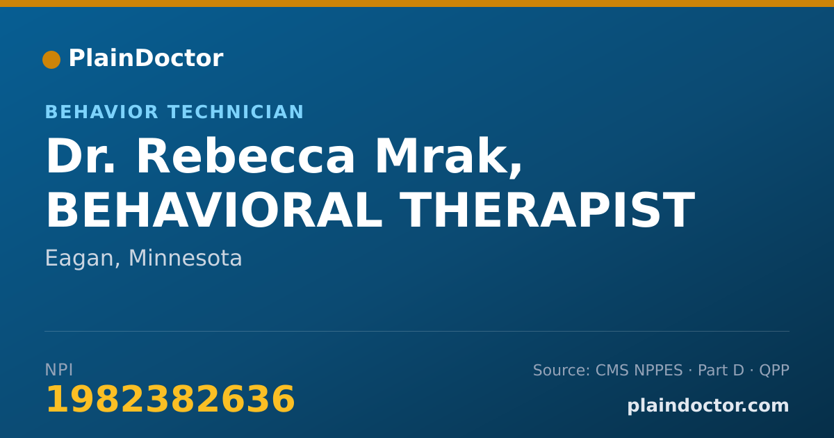 Shareable card for Rebecca Mrak, BEHAVIORAL THERAPIST - Behavior Technician, Eagan, MN
