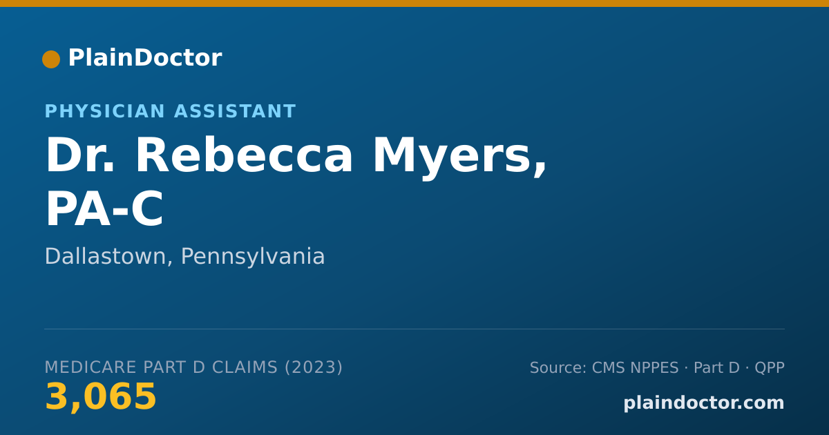 Shareable card for Rebecca Myers, PA-C - Physician Assistant, Dallastown, PA