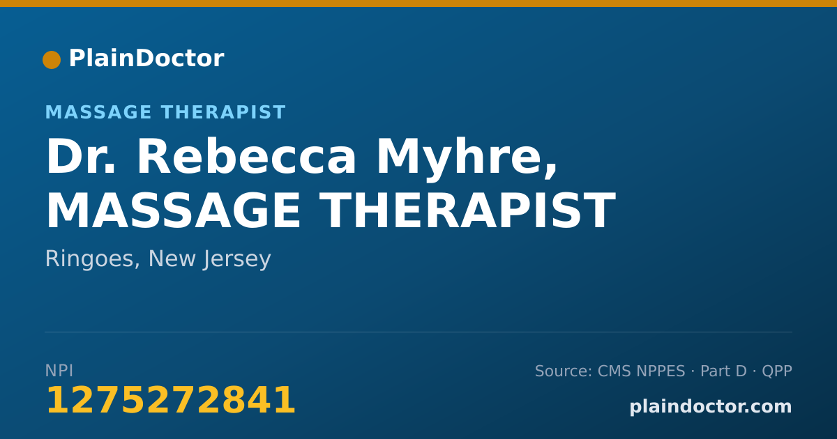 Shareable card for Rebecca Myhre, MASSAGE THERAPIST - Massage Therapist, Ringoes, NJ