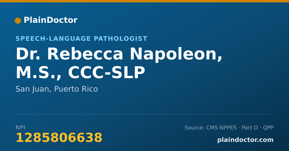 Shareable card for Rebecca Napoleon, M.S., CCC-SLP - Speech-Language Pathologist, San Juan, PR