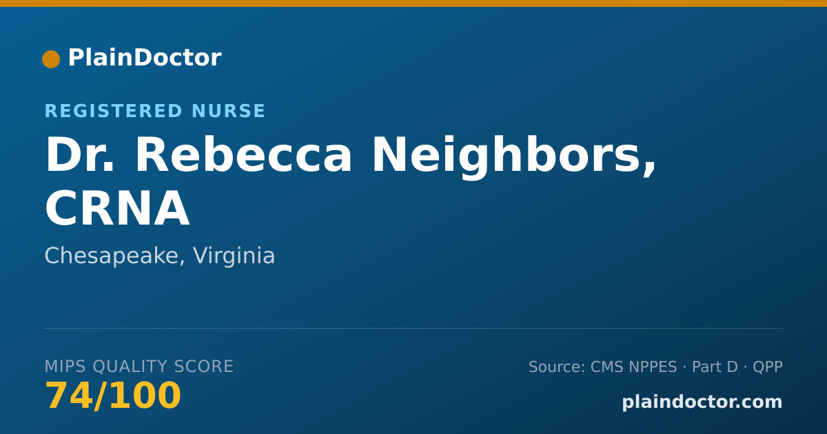 Shareable card for Rebecca Neighbors, CRNA - Registered Nurse, Chesapeake, VA