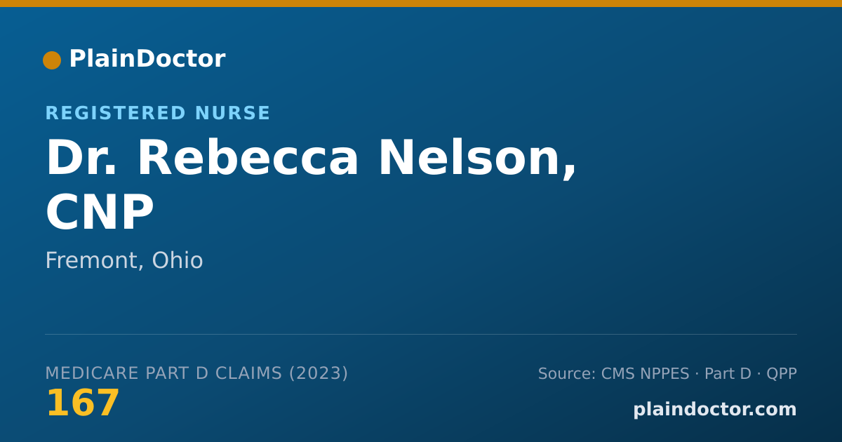 Shareable card for Rebecca Nelson, CNP - Registered Nurse, Fremont, OH