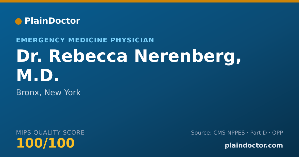 Shareable card for Rebecca Nerenberg, M.D. - Emergency Medicine Physician, Bronx, NY