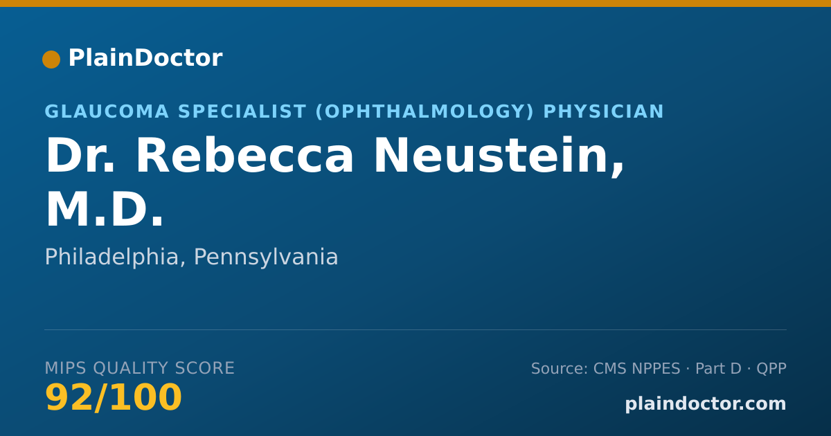 Shareable card for Rebecca Neustein, M.D. - Glaucoma Specialist (Ophthalmology) Physician, Philadelphia, PA