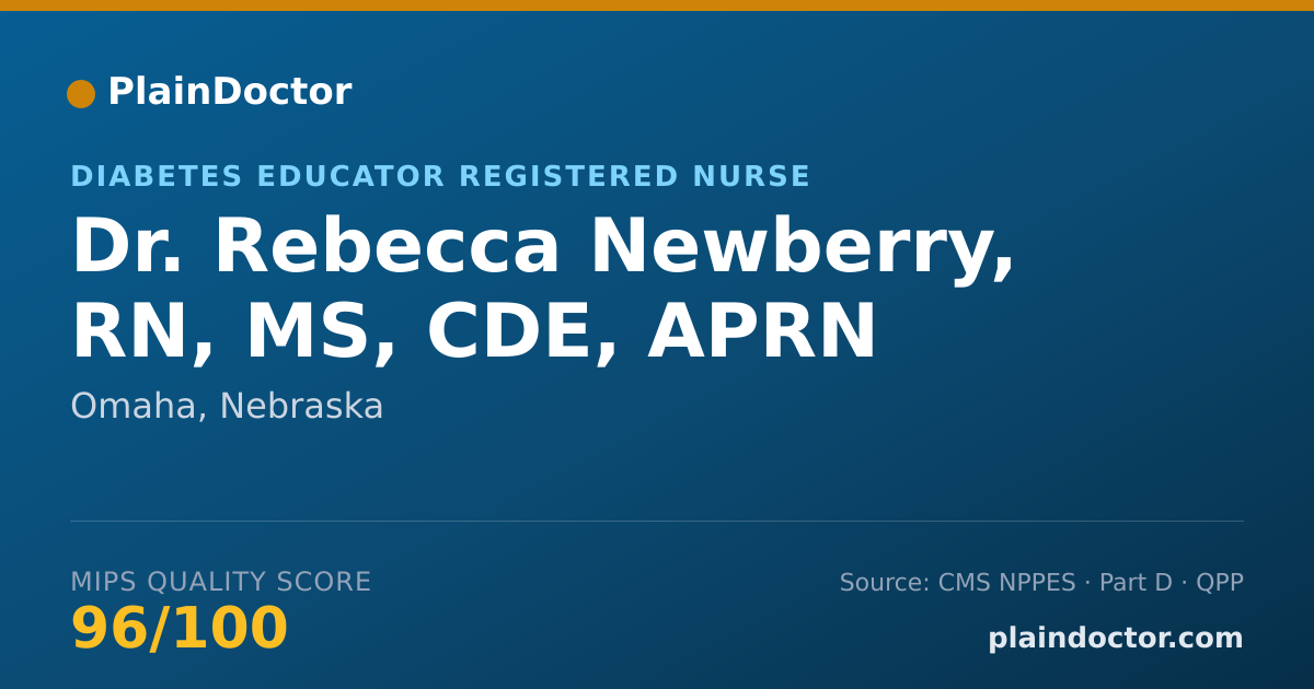 Shareable card for Rebecca Newberry, RN, MS, CDE, APRN - Diabetes Educator Registered Nurse, Omaha, NE