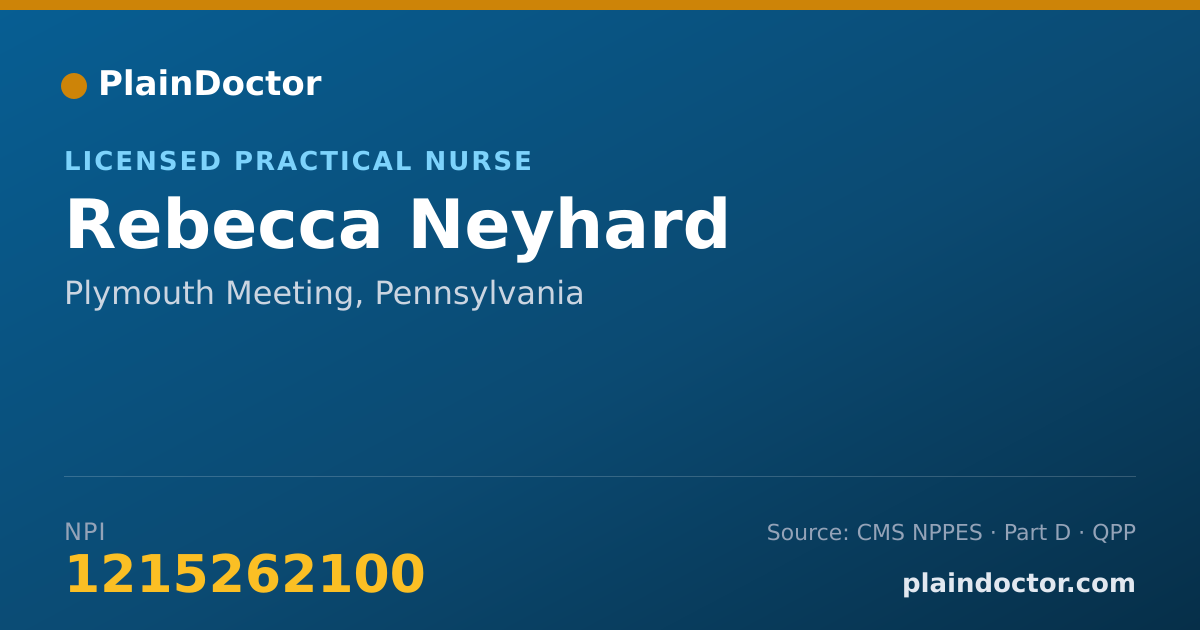 Shareable card for Rebecca Neyhard - Licensed Practical Nurse, Plymouth Meeting, PA