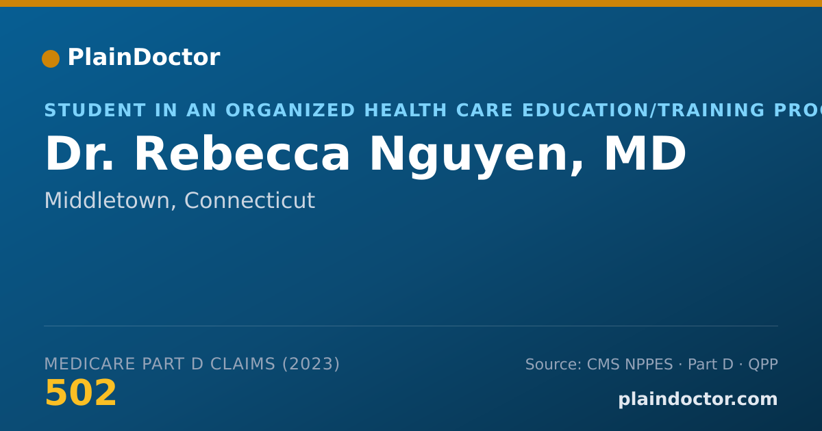 Shareable card for Rebecca Nguyen, MD - Student in an Organized Health Care Education/Training Program, Middletown, CT