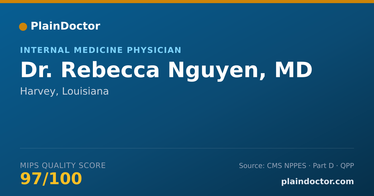 Shareable card for Rebecca Nguyen, MD - Internal Medicine Physician, Harvey, LA