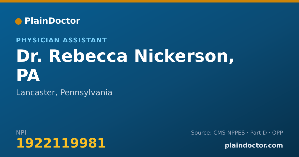 Shareable card for Rebecca Nickerson, PA - Physician Assistant, Lancaster, PA