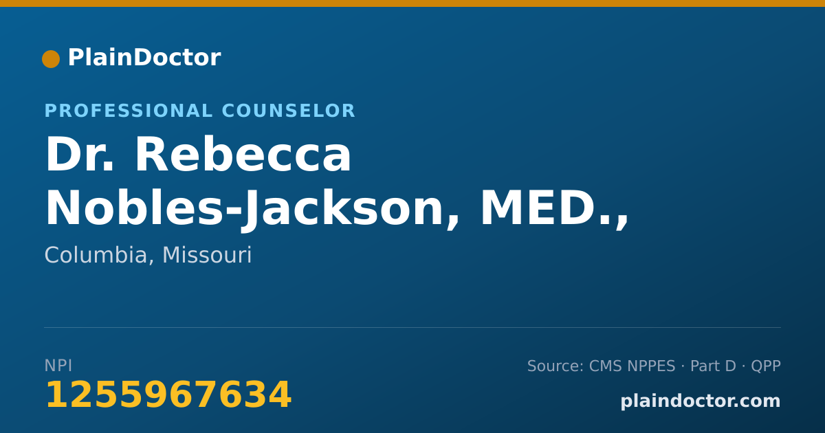 Shareable card for Rebecca Nobles-Jackson, MED., LPC - Professional Counselor, Columbia, MO