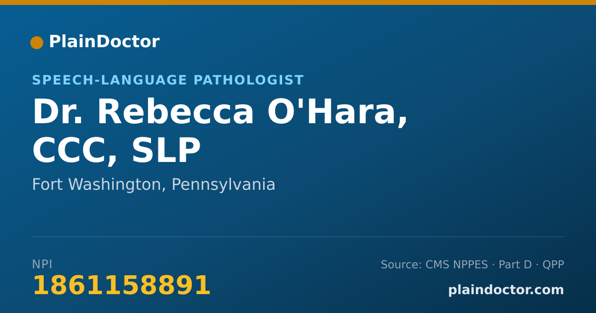 Shareable card for Rebecca O'Hara, CCC, SLP - Speech-Language Pathologist, Fort Washington, PA