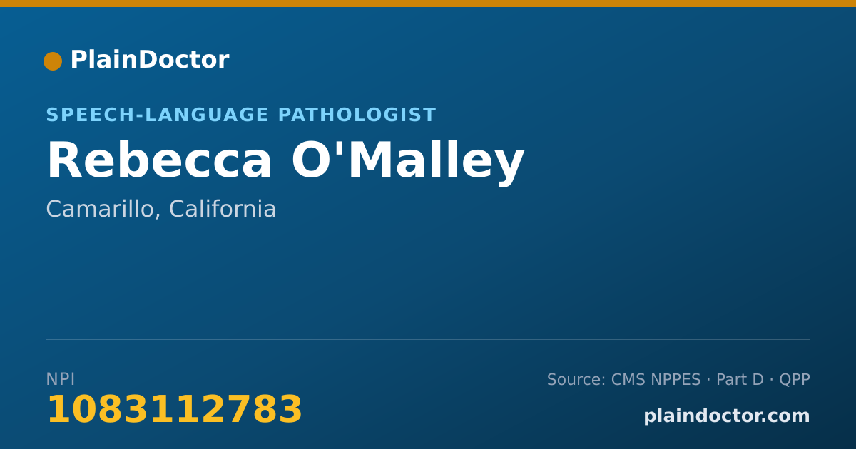 Shareable card for Rebecca O'Malley - Speech-Language Pathologist, Camarillo, CA