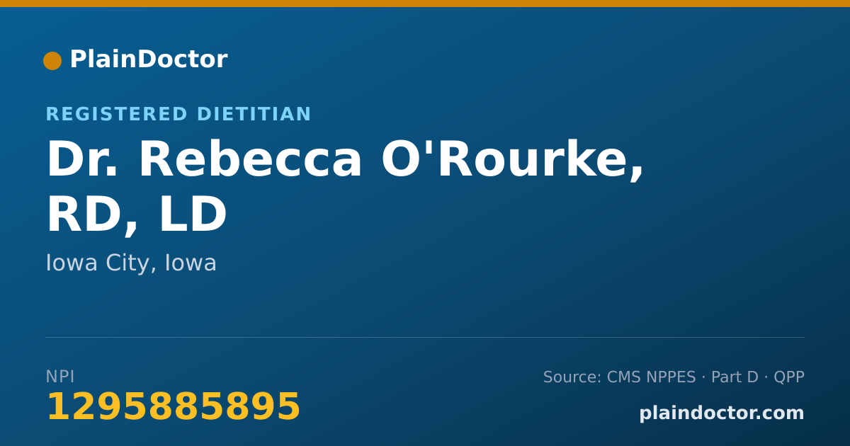 Shareable card for Rebecca O'Rourke, RD, LD - Registered Dietitian, Iowa City, IA