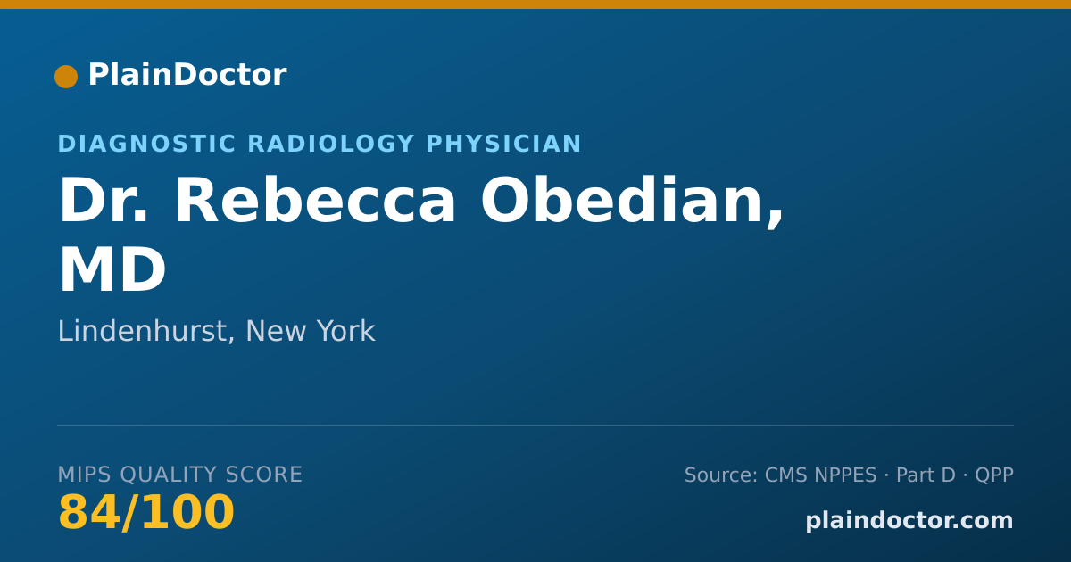 Shareable card for Rebecca Obedian, MD - Diagnostic Radiology Physician, Lindenhurst, NY