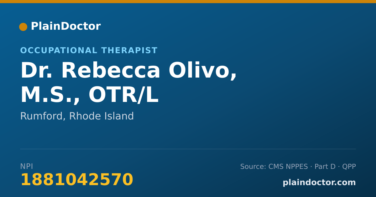 Shareable card for Rebecca Olivo, M.S., OTR/L - Occupational Therapist, Rumford, RI