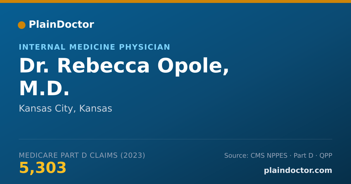 Shareable card for Rebecca Opole, M.D. - Internal Medicine Physician, Kansas City, KS
