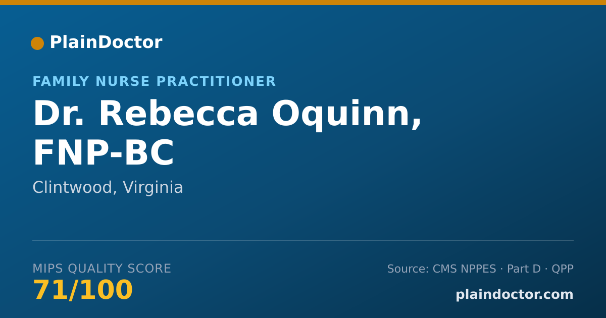 Shareable card for Rebecca Oquinn, FNP-BC - Family Nurse Practitioner, Clintwood, VA