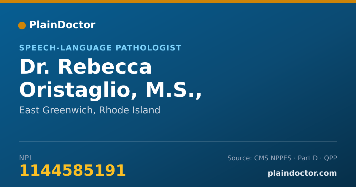Shareable card for Rebecca Oristaglio, M.S., CCC-SLP - Speech-Language Pathologist, East Greenwich, RI