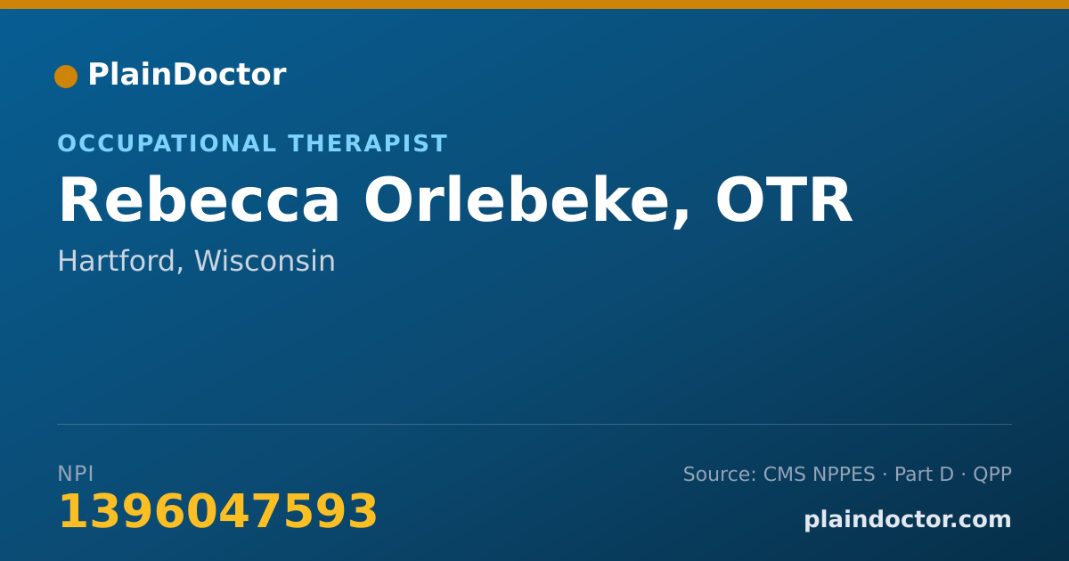 Shareable card for Rebecca Orlebeke, OTR - Occupational Therapist, Hartford, WI