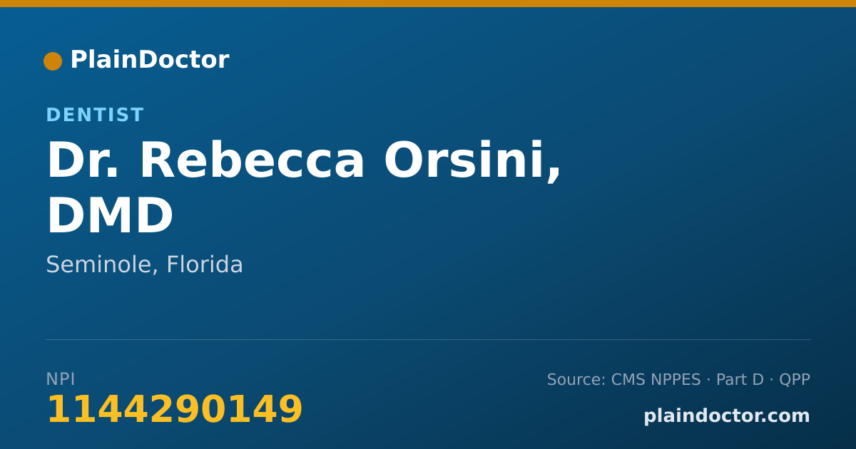 Shareable card for Rebecca Orsini, DMD - Dentist, Seminole, FL