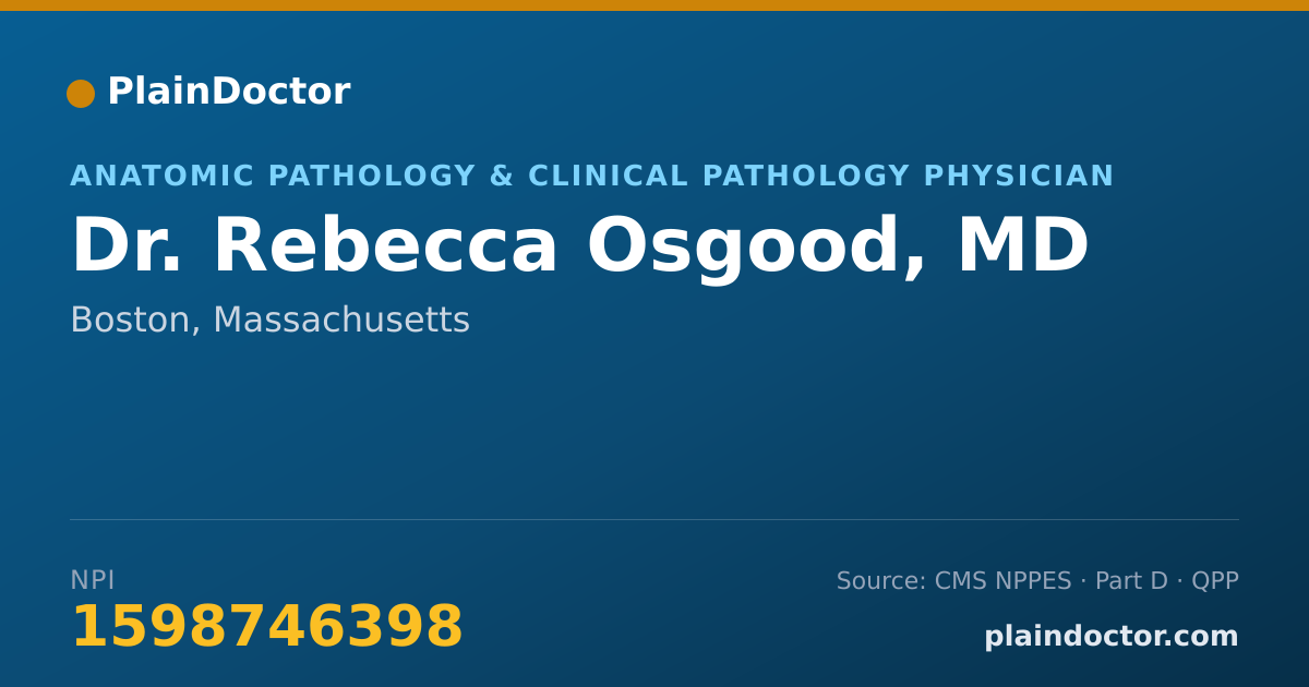 Shareable card for Rebecca Osgood, MD - Anatomic Pathology & Clinical Pathology Physician, Boston, MA