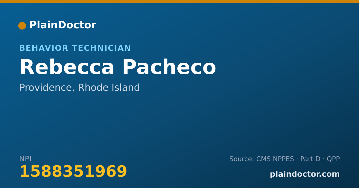 Shareable card for Rebecca Pacheco - Behavior Technician, Providence, RI