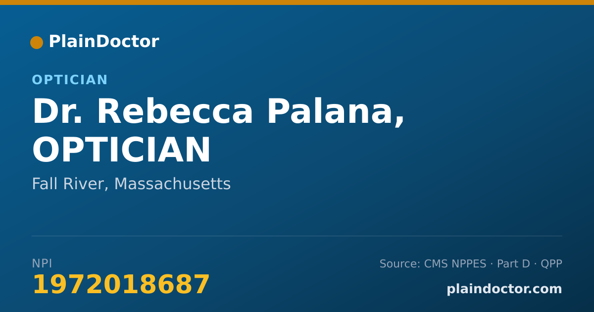 Shareable card for Rebecca Palana, OPTICIAN - Optician, Fall River, MA