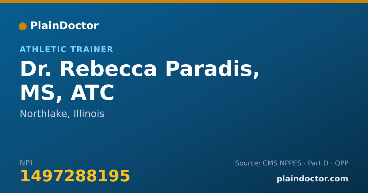 Shareable card for Rebecca Paradis, MS, ATC - Athletic Trainer, Northlake, IL