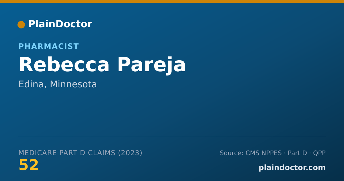 Shareable card for Rebecca Pareja - Pharmacist, Edina, MN
