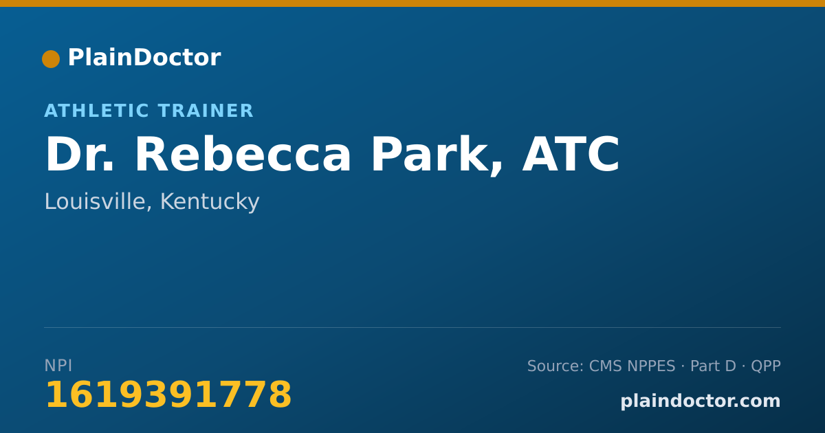 Shareable card for Rebecca Park, ATC - Athletic Trainer, Louisville, KY