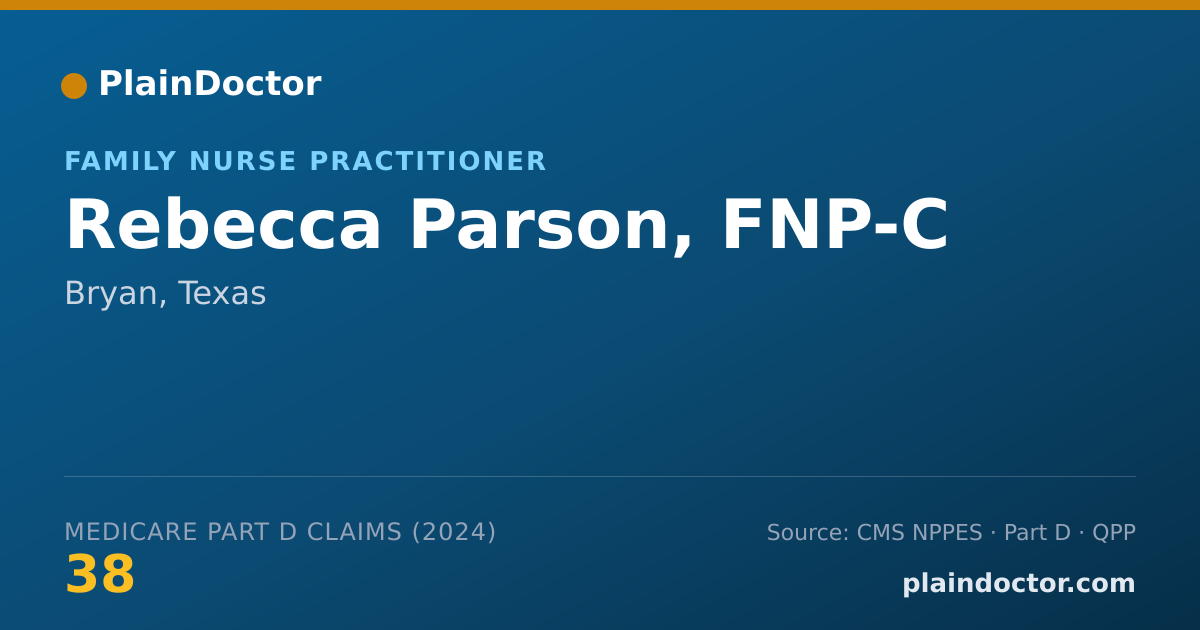 Shareable card for Rebecca Parson, FNP-C - Family Nurse Practitioner, Bryan, TX