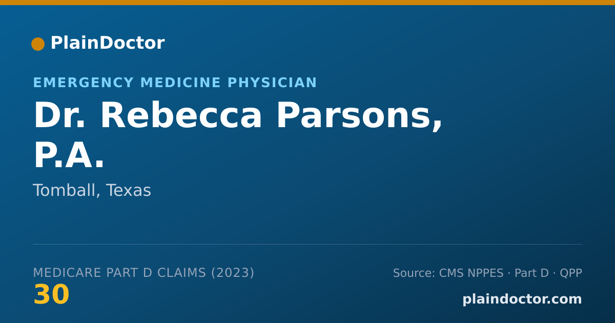 Shareable card for Rebecca Parsons, P.A. - Emergency Medicine Physician, Tomball, TX