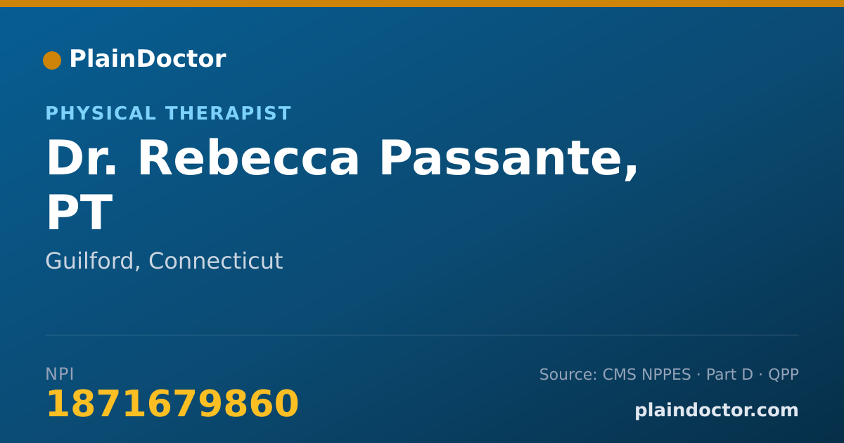 Shareable card for Rebecca Passante, PT - Physical Therapist, Guilford, CT