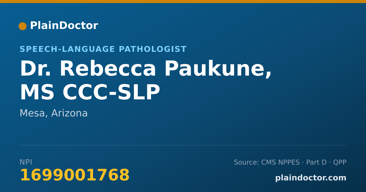Shareable card for Rebecca Paukune, MS CCC-SLP - Speech-Language Pathologist, Mesa, AZ