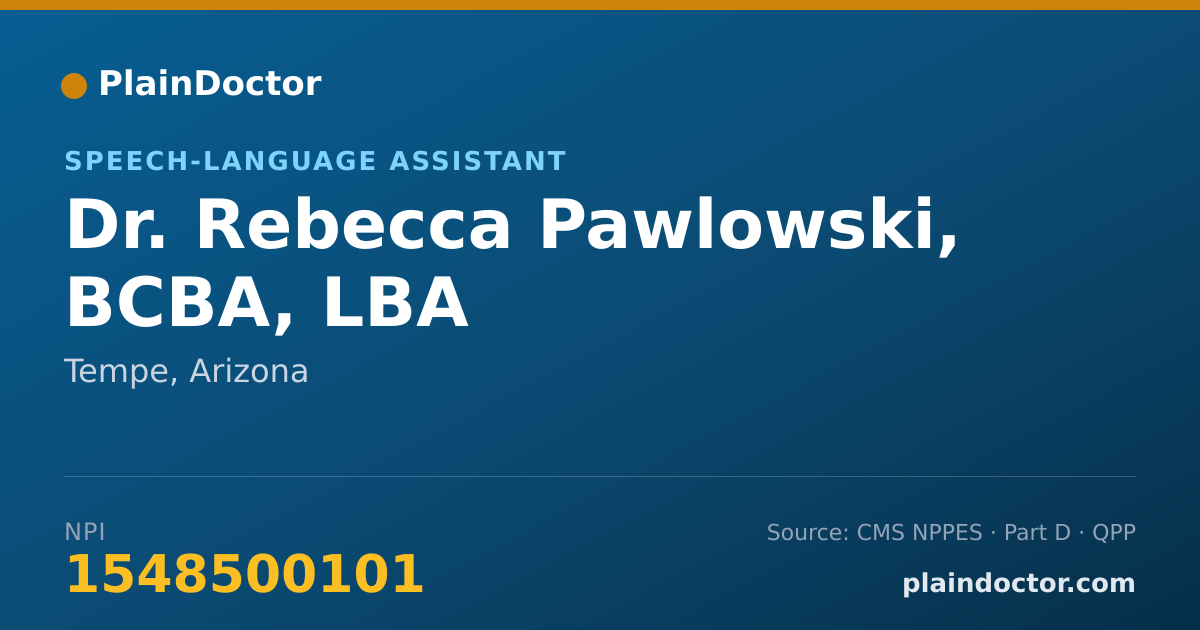 Shareable card for Rebecca Pawlowski, BCBA, LBA - Speech-Language Assistant, Tempe, AZ
