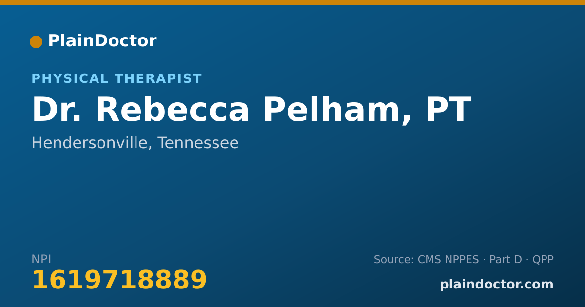 Shareable card for Rebecca Pelham, PT - Physical Therapist, Hendersonville, TN