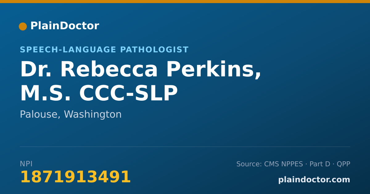 Shareable card for Rebecca Perkins, M.S. CCC-SLP - Speech-Language Pathologist, Palouse, WA