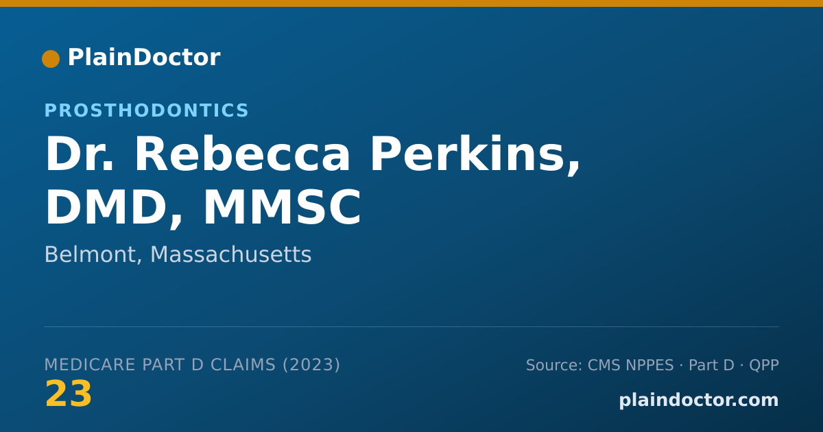 Shareable card for Rebecca Perkins, DMD, MMSC - Prosthodontics, Belmont, MA