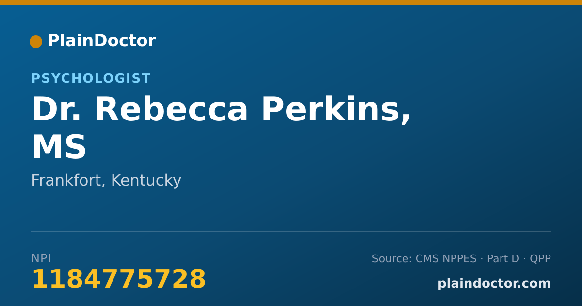 Shareable card for Rebecca Perkins, MS - Psychologist, Frankfort, KY