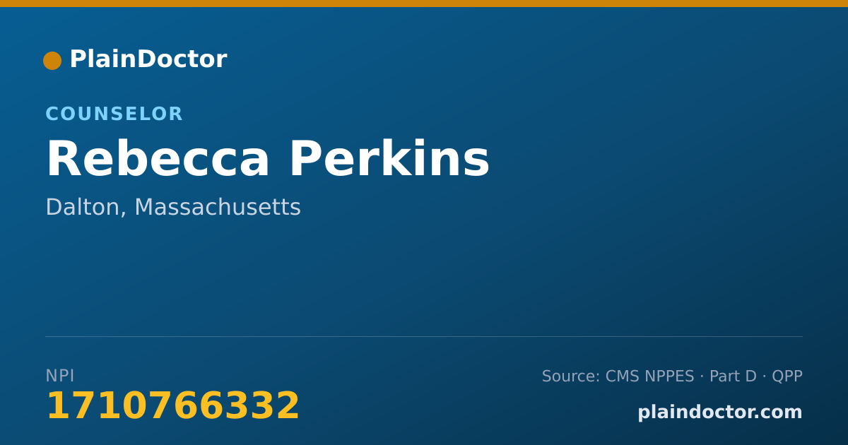 Shareable card for Rebecca Perkins - Counselor, Dalton, MA