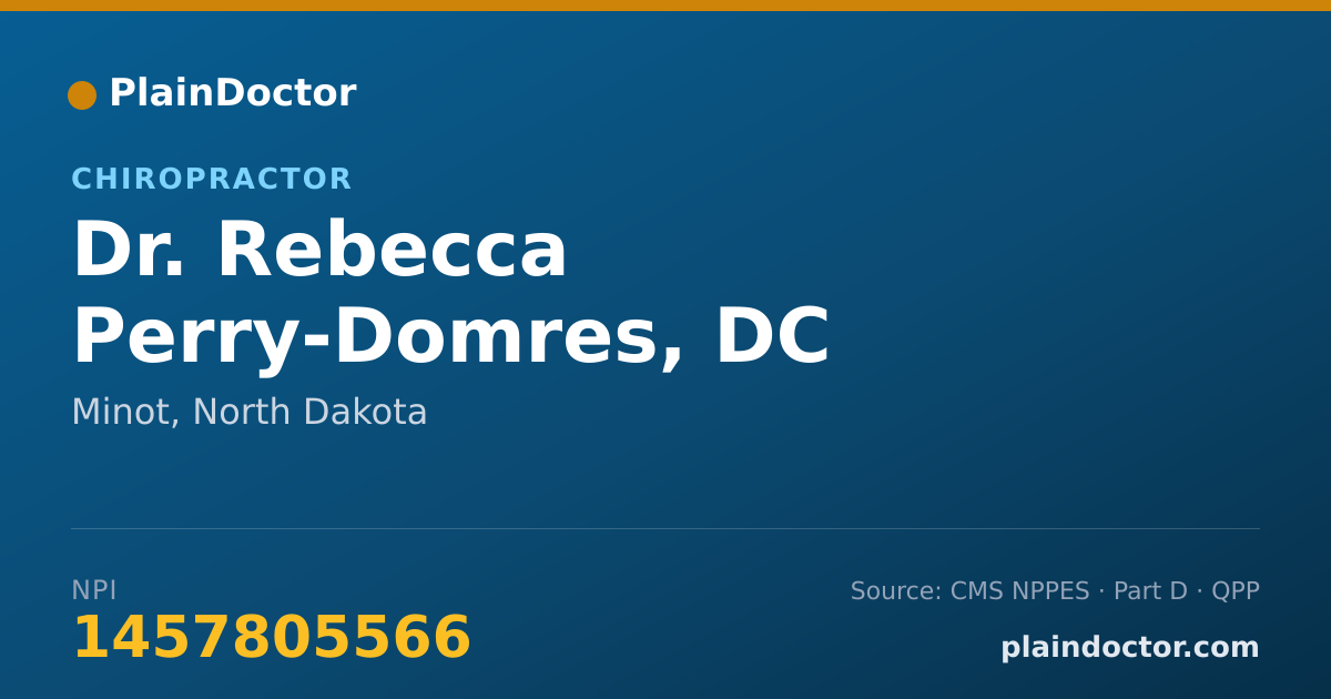 Shareable card for Rebecca Perry-Domres, DC - Chiropractor, Minot, ND