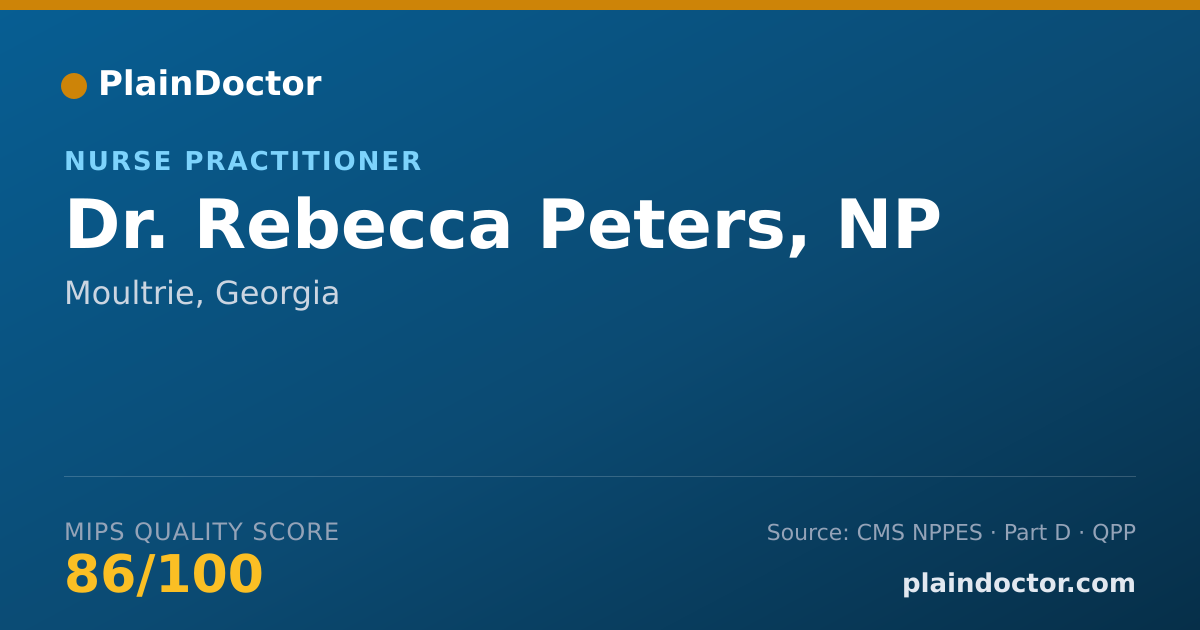 Shareable card for Rebecca Peters, NP - Nurse Practitioner, Moultrie, GA