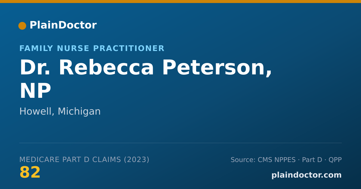 Shareable card for Rebecca Peterson, NP - Family Nurse Practitioner, Howell, MI
