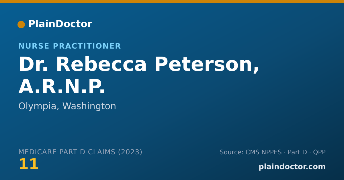 Shareable card for Rebecca Peterson, A.R.N.P. - Nurse Practitioner, Olympia, WA